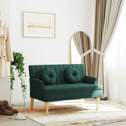 vidaXL klop z blazinami temno zelena 113x64,5x75,5 cm blago Cene