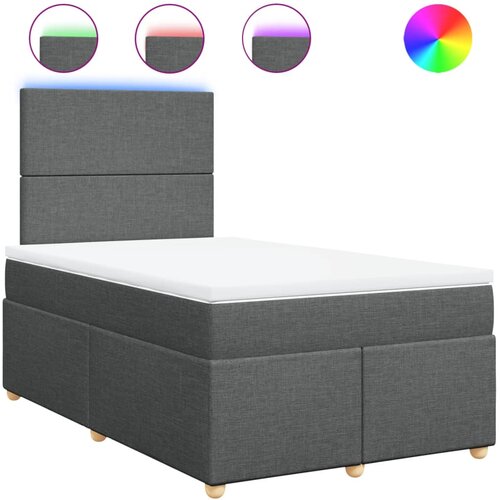 VidaXL Box spring postelja z vzmetnico temno siva 120x190 cm blago, (21307647) Slike