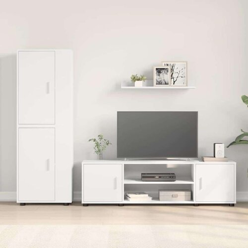 VidaXL Set TV ormarića od 4 dijela 4 pcs Bijela Konstruirano drvo Slike