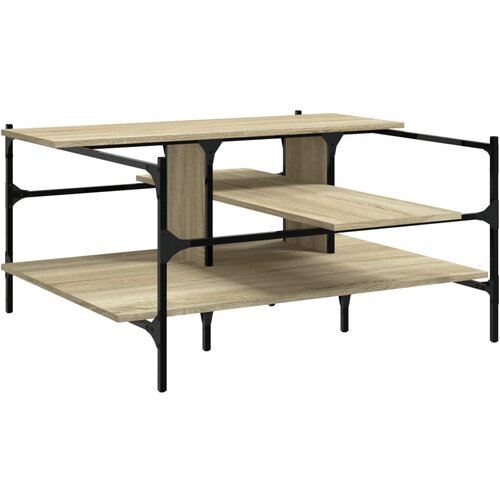 Maison Chic Klubska mizica - kavna mizica - Nizka mizica sonoma hrast 100x100x48,5 cm inženirski les, (21753316) Slike