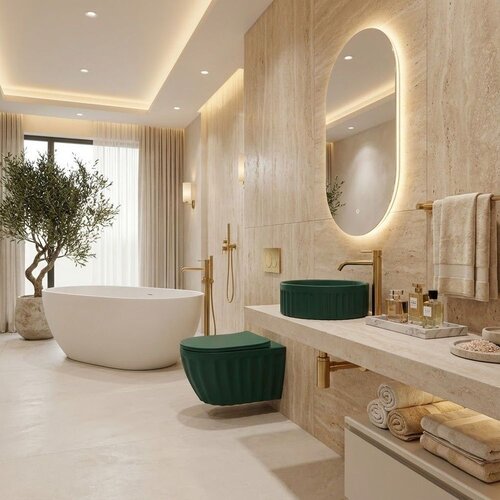 REA Bath Umivalnik na podstavku DUO Matcha Matt Slike