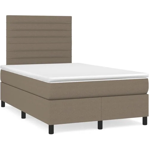  The Living Store Box spring postelja z vzmetnico LED taupe 120x190 cm blago - Box Spring Postelja, (21497563)