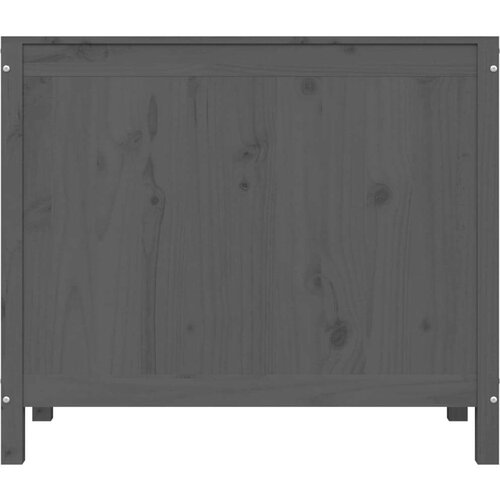 VidaXL Zaboj za perilo siv 88,5x44x76 cm trdna borovina Slike