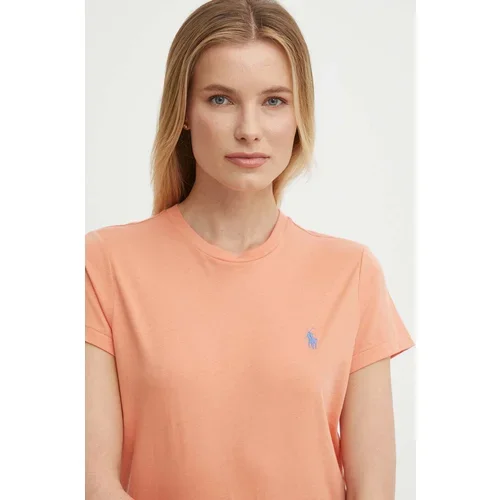 Polo Ralph Lauren Pamučna majica za žene, boja: narančasta