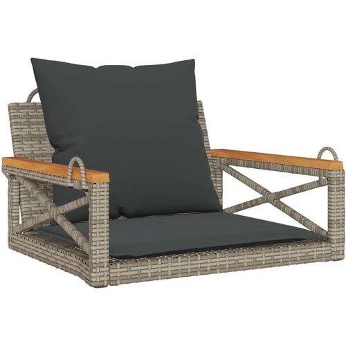 vidaXL Klupa za ljuljanje s jastucima siva 63x62x40 cm od poliratana Cene