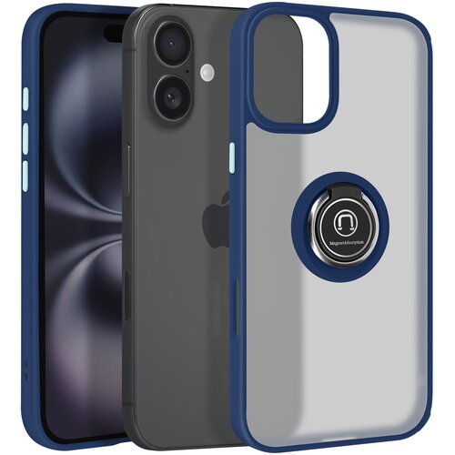 AVIZAR Ovitek za iPhone 16 Bague M&eacute;tallique Support Vid&eacute;o, Modra noč, (5000014256) Cene
