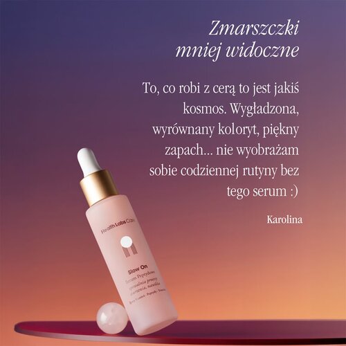 Health Labs Care Slow On gladilni serum za hidracijo in posvetlitev kože s peptidi 30 ml Slike