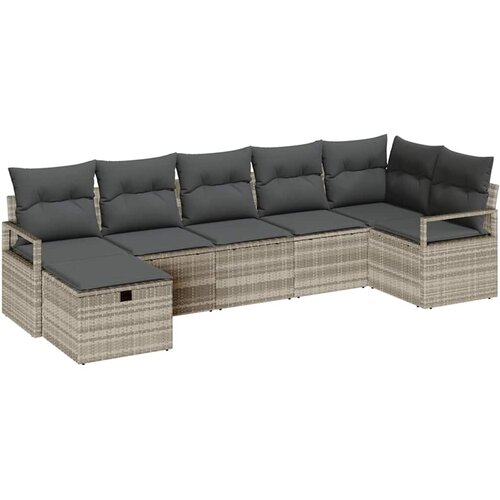 vidaXL Vrtna sedežna garnitura 7 pcs Svetlo siva 287 x 122 x 85 cm, (5000085061) Cene
