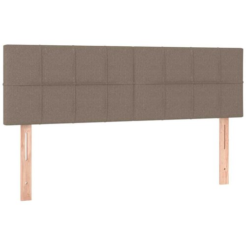  Krevet s oprugama i madracem smeđesivi 140 x 190 cm od tkanine Slike