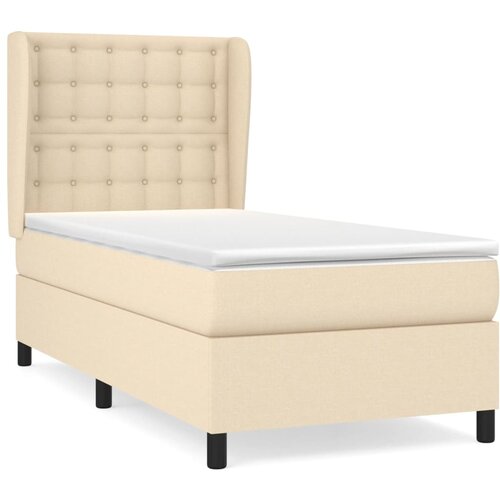Maison Chic Box spring postelja - Vzmetna postelja z vzmetnico krem 100x200 cm blago SL5647, (21887501) Slike