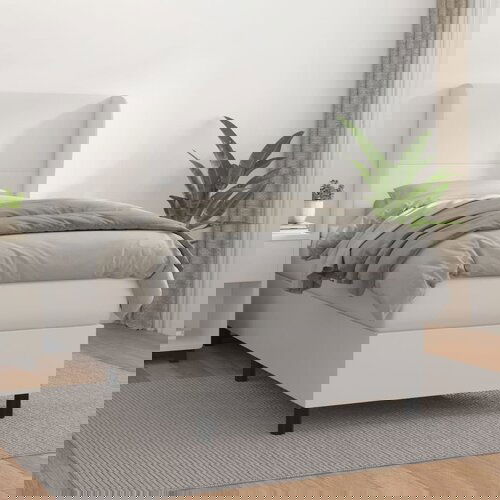 VidaXL Box spring postelja z vzmetnico bel 90x190 cm umetno usnje Slike