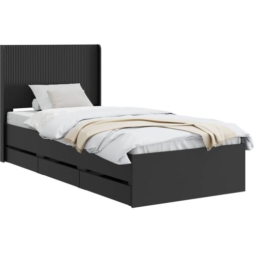  Okvir za krevet s pohranom i uzglavljem Crna 75 x 190 cm - Crna 75 x 190 cm Slike