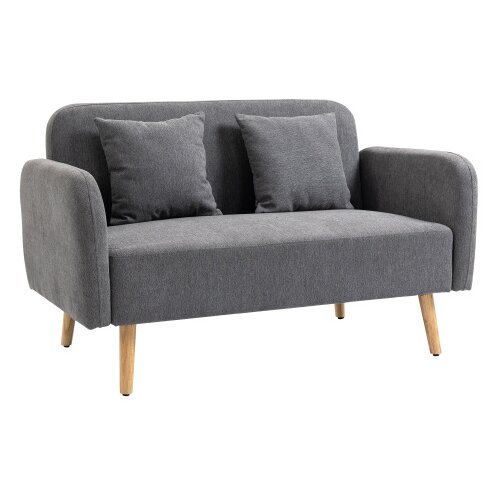 Nesta 2-sedežna zofa Loveseat z blazinami, nastavljivi nasloni za noge, žametni poliester, gumijast les, pena, tekstilna prevleka, (5000493842) Cene