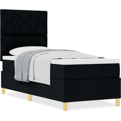Box Spring krevet s madracem crni 80x200 cm tkanina Slike