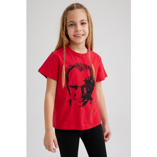 Defacto girl's Atatürk Printed Short Sleeve Red T-Shirt Z5093a623sm Cene