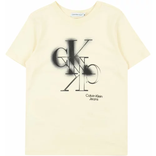 Calvin Klein Jeans Majica pastelno rumena / črna