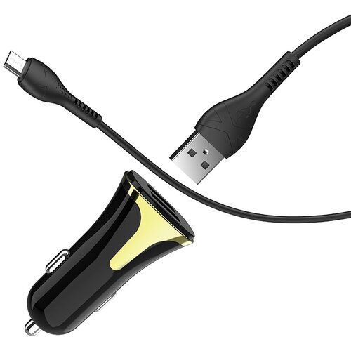 Hoco. Auto punjac Z31 QC3.0 2xUSB sa micro USB kablom crni Slike