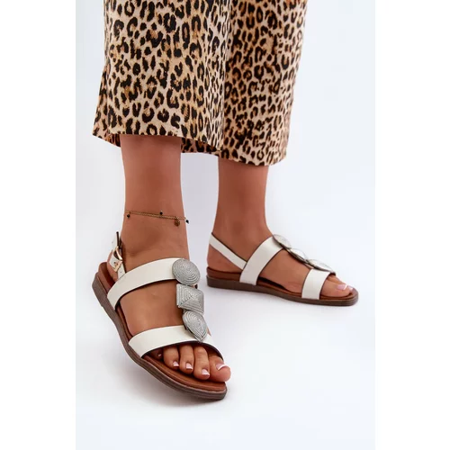 Kesi Women's flat sandals with embellishments Sergio Leone White