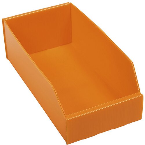  Pregibna regalna posoda iz umetne mase, DxŠxV 300 x 150 x 100 mm, oranžna, DE 25 kosov Cene