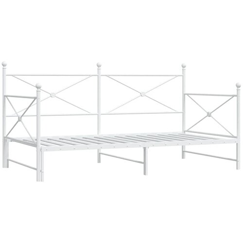 vidaXL Dnevna postelja s skrinjo brez ležišča Bela 100x190 cm Jeklo, (21790906) Cene