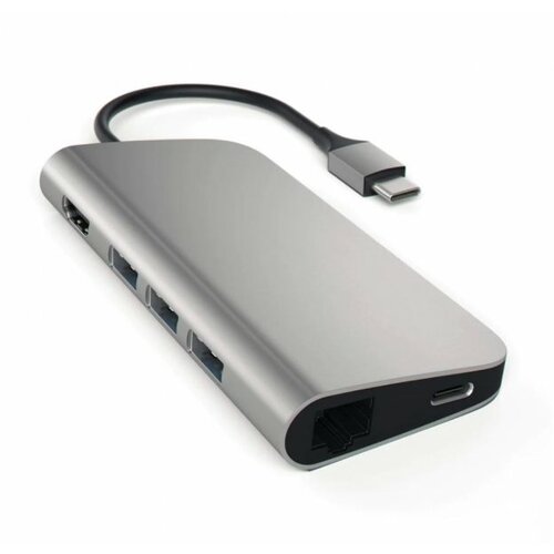 Satechi aluminium type-c multi-port adapter (hdmi 4K,3x usb 3.0,MicroSD,Ethernet) - silver Slike