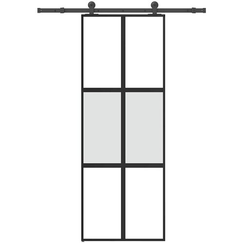 VidaXL Klizna vrata s priborom 76 x 205 cm kaljeno staklo i aluminij Slike