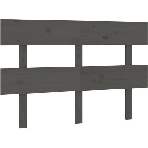  Uzglavlje za krevet sivo 124 x 3 x 81 cm od masivne borovine Slike