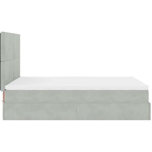  Otomanski krevet s madracima svijetlosivi 140x200 cm bar&amp;scaron;unasti Slike