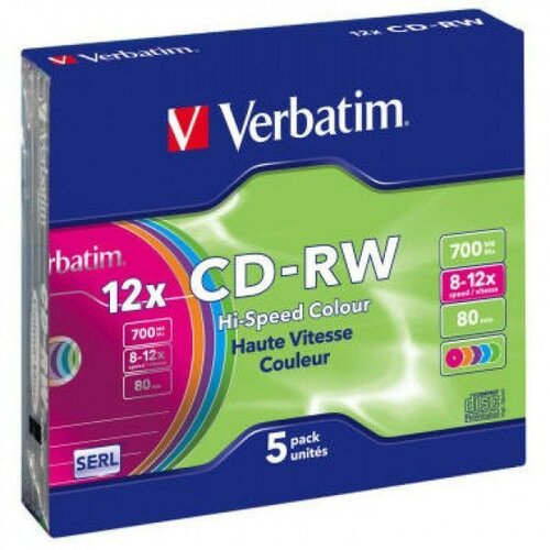 Verbatim CD-RW 700MB 43167 COLOR disk Slike