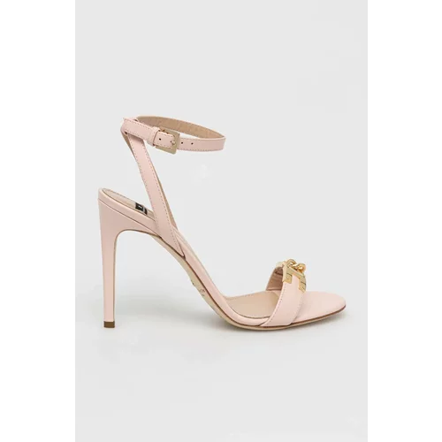 Elisabetta Franchi Kožne sandale boja: ružičasta