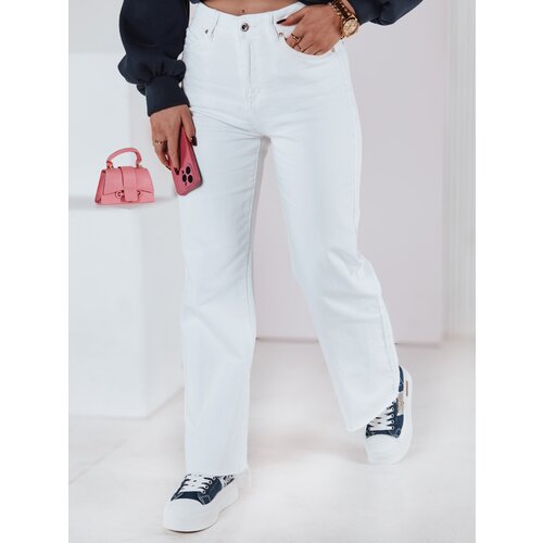 DStreet Spodnie damskie jeansowe wide leg LUXEFLOW białe Slike