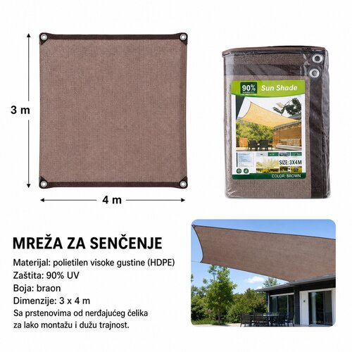 KMT Tenda, 3x4 m, Braon Cene