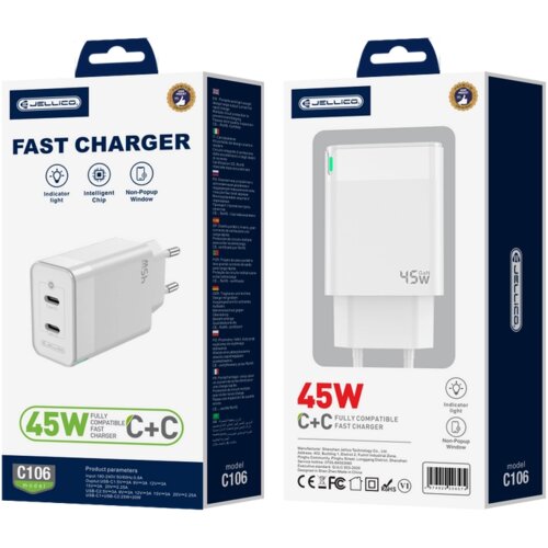 Jellico POTOVALNI POLNILEC ZA IPHONE IN TABLIČNI RAČUNALNIK SAMSUNG 2XUSB-C PD 4, (5000310920) Slike