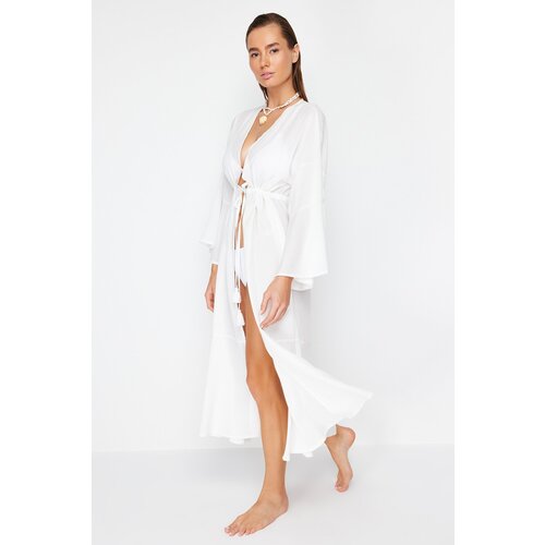 Trendyol Bridal Ecru Maxi Woven Gathered Kimono &amp;amp; Kaftan Slike