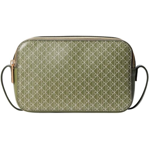 Calvin Klein Jeans Ročne torbice Emblem Aop Elongated Camera Bag Zelena Cene