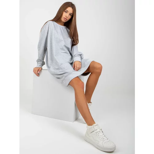 Fashion Hunters Gray long oversize hoodie