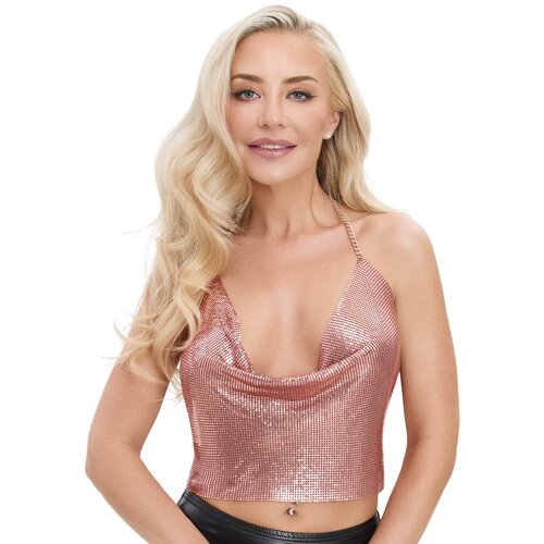 Cottelli Metal Crop Top 2450631 Rose Gold S/M/L Slike