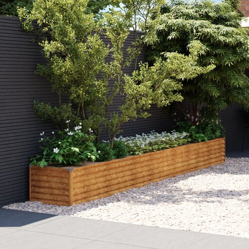 vidaXL Vrtna visoka greda 386x50x36 cm corten jeklo Cene