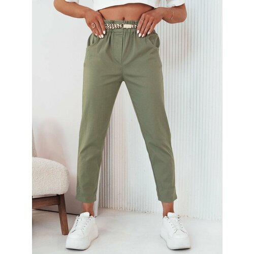 DStreet Women's fabric trousers ERLON, green Slike