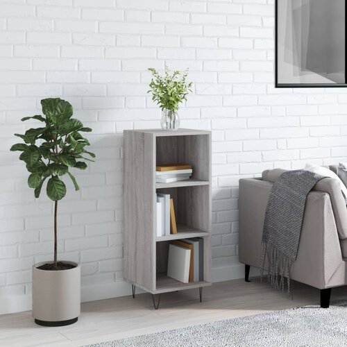 VidaXL Komoda siva sonoma 34,5x32,5x90 cm inženirski les Slike