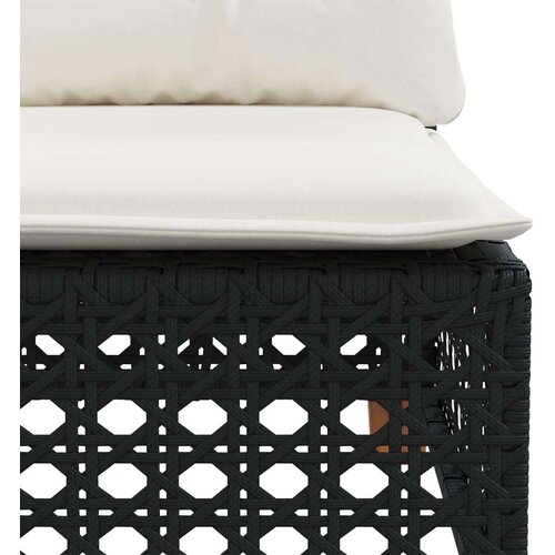  7-dijelni set vrtnih sofa od poliratana s jastucima crni Slike