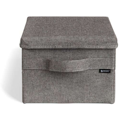 Bigso Siva tekstilna &scaron;katla za shranjevanje s pokrovom 27x36x19 cm Soft Storage Small &ndash; Cene