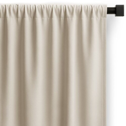 Restilo CARLI curtain, light beige, plain, classic style, multi-functional header tape, Oxford fabric, 140 x 280 cm Slike