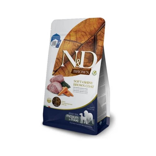  N&D Brown Dog Lamb,Spirulina&Carrot Medium&Maxi 7kg Cene
