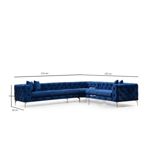 Atelier Del Sofa ugaona sofa Como levo - tamnoplava Cene