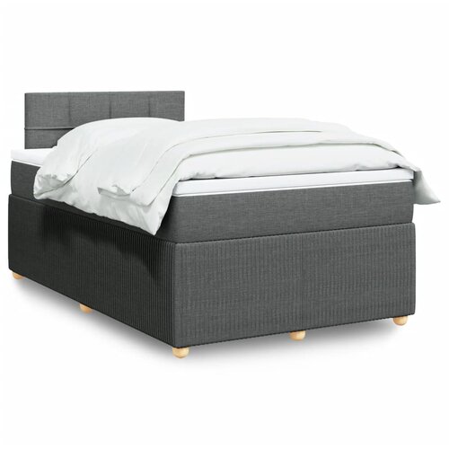 vidaXL Box spring postelja z vzmetnico temno siva 120x200 cm blago Cene