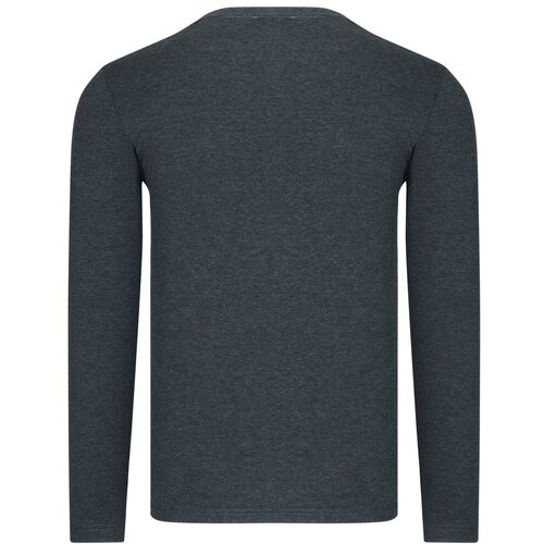 Dewberry TRIPLE SET T8587 V COLLAR MEN'S SWEATSHIRT-BLACK-WHITE-ANTHRACITE Cene