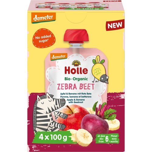 Holle Multipack Zebra Beet - jabolko, banana in rdeča pesa - 400 g Slike