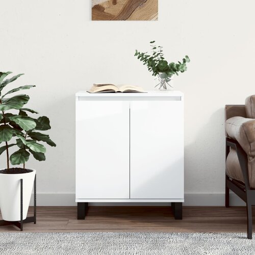 VidaXL Komoda visok sijaj bela 60x35x70 cm inženirski les Slike