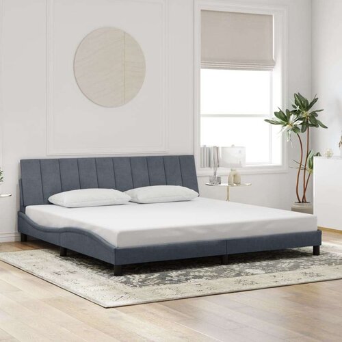  Okvir kreveta s LED svjetlima tamnosivi 200 x 200 cm bar&amp;scaron;unasti Slike